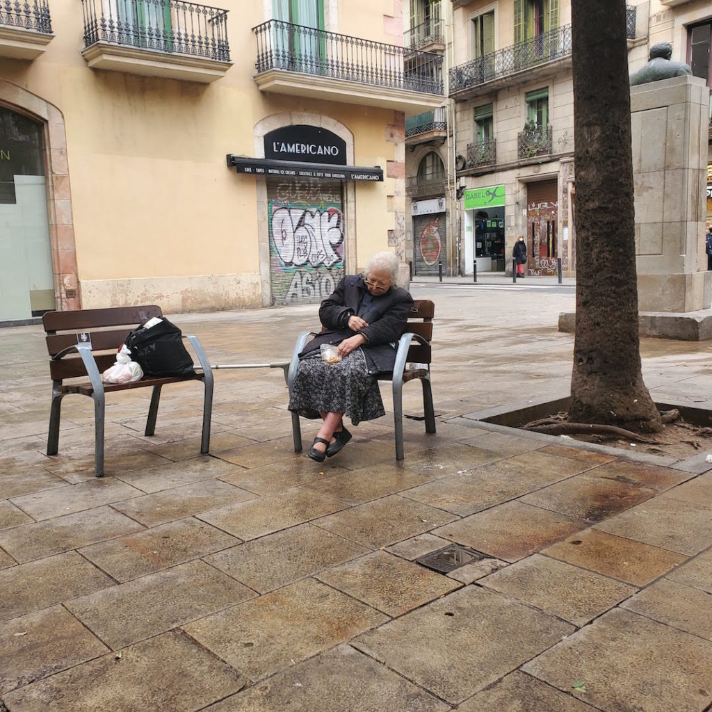 Old Lady on Bench